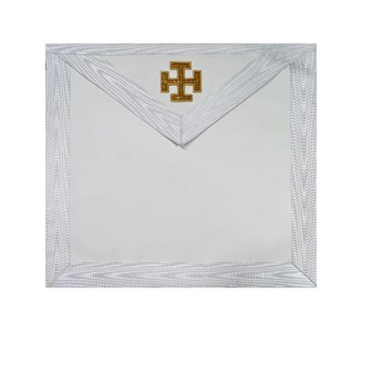 31st Degree with Gold Cross Scottish Rite Masonic Apron - [White]