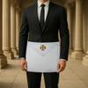 31st Degree with Gold Cross Scottish Rite Masonic Apron - [White] view 3