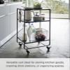 YAMAZAKI Home Tower 3-Tier Trolley Rolling Metal Heavy-Duty Storage Cart Organizer with Casters/Utility Cart for Kitchen/Bathroom, 32" - Steel - view 2