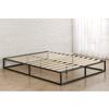Fast Furnishings Twin Size 10-inch Low Profile Modern Metal Platform Bed Frame with Wooden Slats view 2