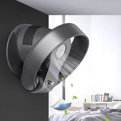 Bladeless Fan, 180 Adjustable, 90 Rotation, Ultra-Quiet Leafless Oscillating Fan, with Remote Control/Timer, Black/Grey, 26W