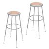 OEF Furnishings OEF6230H/2 Premium Commercial-Grade All-Purpose Round Stool (Height-Adjustable, 3038 inch Range, Gray Frame, Masonite Wood Seat, 2-Pack) view 1