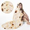 Admitrack Burrito Tortilla Blanket 60in, Double Sided Super Soft Flannel Throw, Gag Novelty Tortilla White Elephant Gift for Christmas Adults Kids Couples Parties view 1