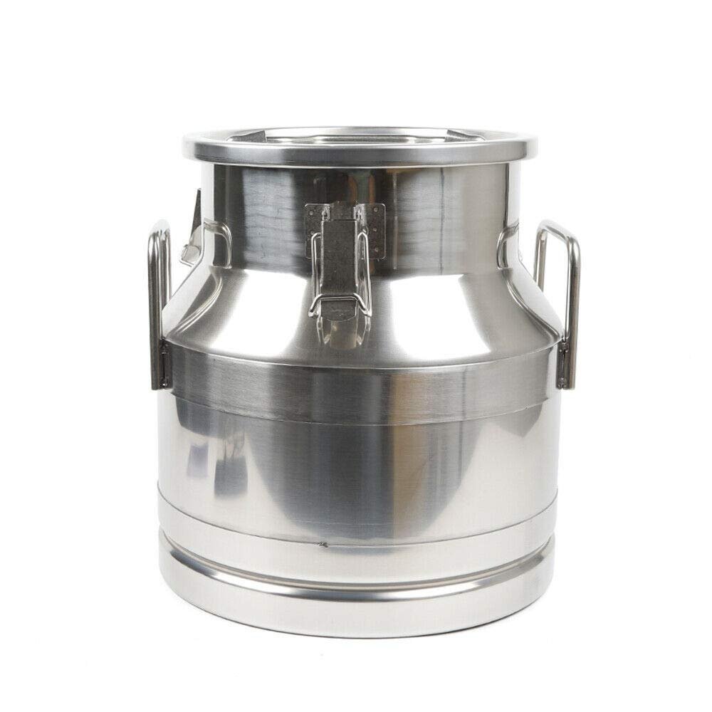 20L/5.25Gal Milk Cans-Stainless Steel Milk Transport Barrels Pail Milk Bucket Jug Oil Barrel Wine Barrel Canister Silicone Seal Barrels