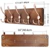 SKOLOO Coat Rack Wall Mounted - Pack of 2, Wooden, Heavy Duty, Rustic Coat Hooks for Wall, Wall Coat Rack with 5 Triple Hooks for Hanging Clothes, Jacket, Hat(Brown & Retro Red) view 2
