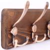 SKOLOO Coat Rack Wall Mounted - Pack of 2, Wooden, Heavy Duty, Rustic Coat Hooks for Wall, Wall Coat Rack with 5 Triple Hooks for Hanging Clothes, Jacket, Hat(Brown & Retro Red) view 3