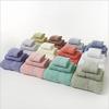 Elonglin 3 Piece Towel Set, 1 Bath Towel & 2 Hand Towels, Cotton Highly Absorbent Towels for Bathroom, Shower Towel (Grey) view 2