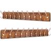 SKOLOO Coat Rack Wall Mounted - 38.3'' Long, Pack of 2, Wooden, Heavy Duty, Rustic Coat Hooks for Wall, Wall Coat Rack with 10 Triple Hooks for Hanging Clothes, Jacket, Hat(Brown & Retro Red) view 1