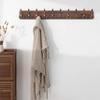 SKOLOO Coat Rack Wall Mounted - 38.3'' Long, Pack of 2, Wooden, Heavy Duty, Rustic Coat Hooks for Wall, Wall Coat Rack with 10 Triple Hooks for Hanging Clothes, Jacket, Hat(Brown & Retro Red) view 2