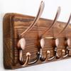SKOLOO Coat Rack Wall Mounted - 38.3'' Long, Pack of 2, Wooden, Heavy Duty, Rustic Coat Hooks for Wall, Wall Coat Rack with 10 Triple Hooks for Hanging Clothes, Jacket, Hat(Brown & Retro Red) view 4