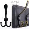 SKOLOO Coat Rack Wall Mounted - Pack of 2, Wooden, Heavy Duty, Rustic Coat Hooks for Wall, 16'' Hole to Hole, Wall Coat Rack with 5 Triple Hooks for Hanging Clothes, Jacket, Hat(Black) view 4