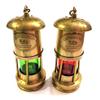 7" Nautical Antique Brown Brass Red/Green Minor Oil Lamp Ship Boat Lantern Home Decorative Set of 2 view 1