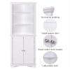 Spirich Tall Corner Cabinet with Doors and Shelves, Freestanding Corner Storage Cabinet for Bathroom, Kitchen, Living Room, White view 4