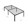 Amazon Basics Sturdy Heavy-Duty Non-Slip Platform Bed Frame Twin Size Storage, Steel Slat Support, Noise Free, Easy Assembly, 18 Inch Black view 2