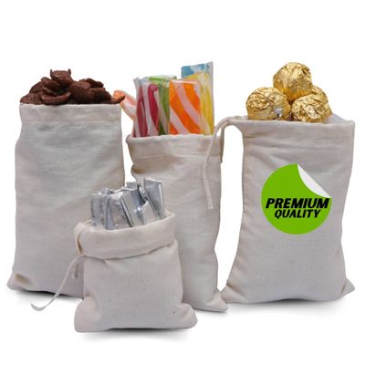 Ecogreentextiles (10x16 in 50pcs) Single Drawstring Muslin Bags, Sachet Bags - Reusable & Washable Cotton Spice Bags for Cooking, Ideal Kitchen & Grocery Storage cloth bags, Reusable Produce Bags
