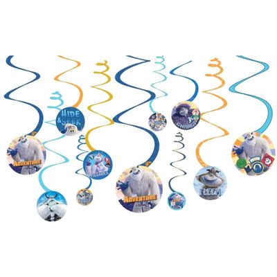 amscan Small Foot Spiral Decorations (12)