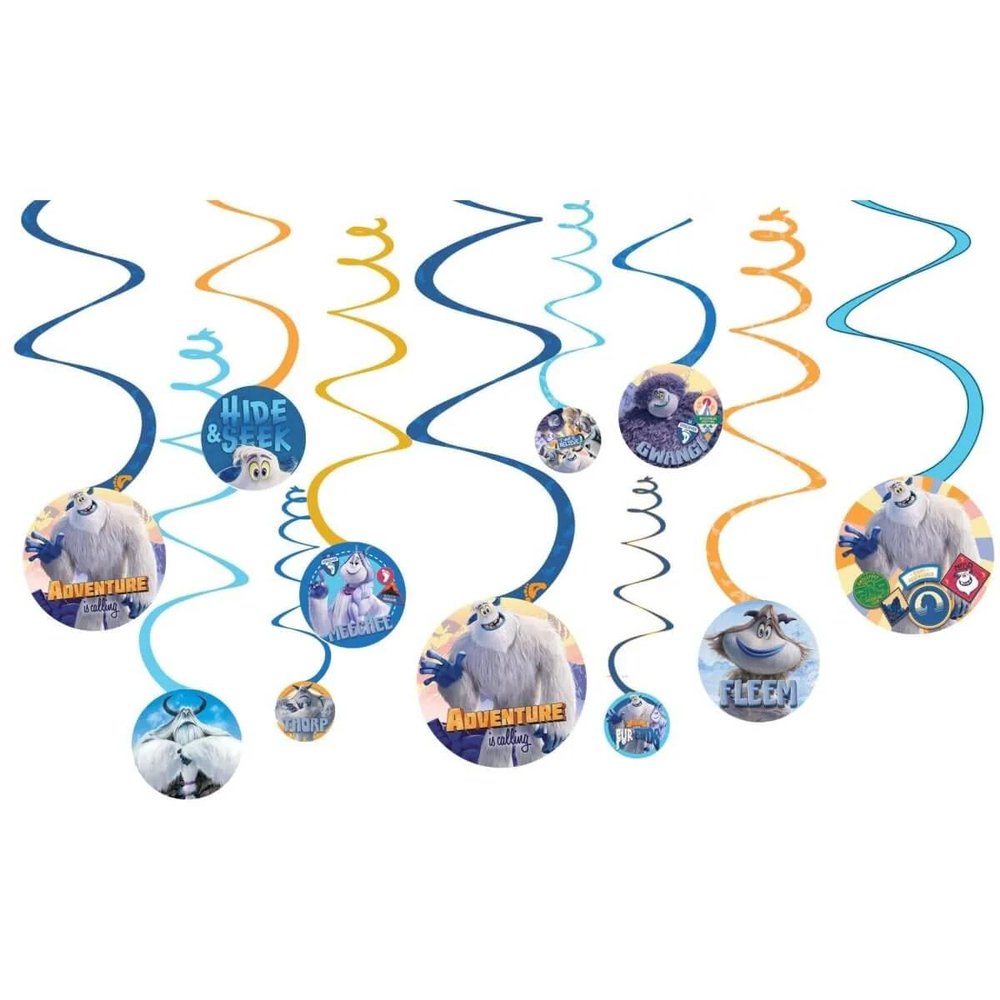 amscan Small Foot Spiral Decorations (12)