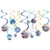 amscan Small Foot Spiral Decorations (12) view 1