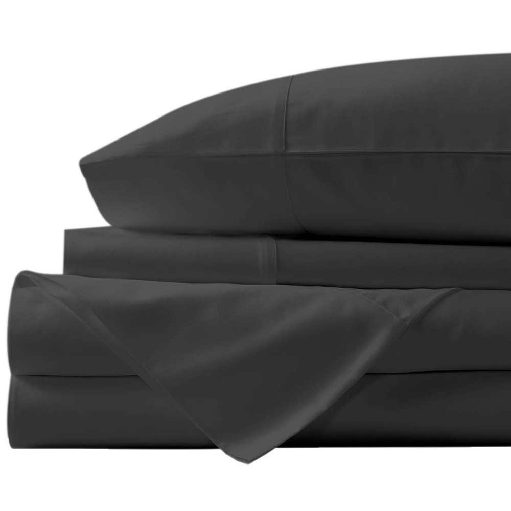 1000 TC Cotton Bed Sheets on Amazon - 4 Pc Elephant Grey, Twin Sheet Set, Single Ply Long Staple Combed Cotton Yarns, Best Luxury Hotel Sheets Like Sateen Weave, Fits Mattress Upto 21'' Deep Pocket