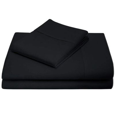 1000 TC Cotton Bed Sheets on Amazon - 4 Pc Black, Cal-King Sheet Set, Single Ply Long Staple Combed Cotton Yarns, Best Luxury Hotel Sheets Like Sateen Weave, Fits Mattress Upto 21'' Deep Pocket