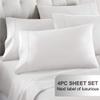 1000 TC Cotton Bed Sheets on Amazon - 4 Pc Ivory, Cal-King Sheet Set, Single Ply Long Staple Combed Cotton Yarns, Best Luxury Hotel Sheets Like Sateen Weave, Fits Mattress Upto 21'' Deep Pocket view 2