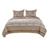 Benjara Full Size 3 Piece Polyester Quilt Set with Kilim Pattern, Multicolor view 1