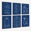 WUNDERKAMMER STUDIO - Basketball Patent Poster Art - Basketball Wall Art - Basketball Gift - Home Decor - Set of 6-11 x 14 Canvas view 1
