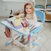 Mount-It! Kids Desk and Chair Set, Height Adjustable Sturdy, Kid Study Workstation and Chair Set for Boys, Home School, Arts, Drawing, Crafts, Ergonomic Childrens Storage Drawer Blue view 2