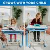 Mount-It! Kids Desk and Chair Set, Height Adjustable Sturdy, Kid Study Workstation and Chair Set for Boys, Home School, Arts, Drawing, Crafts, Ergonomic Childrens Storage Drawer Blue view 3