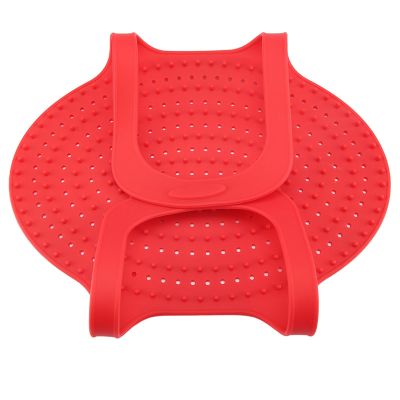 Fdit Turkey Lifter, Silicone Poultry Cooking Mat, Heat Resistant, Non-Stick, Red, 23.2x12.4 Inch