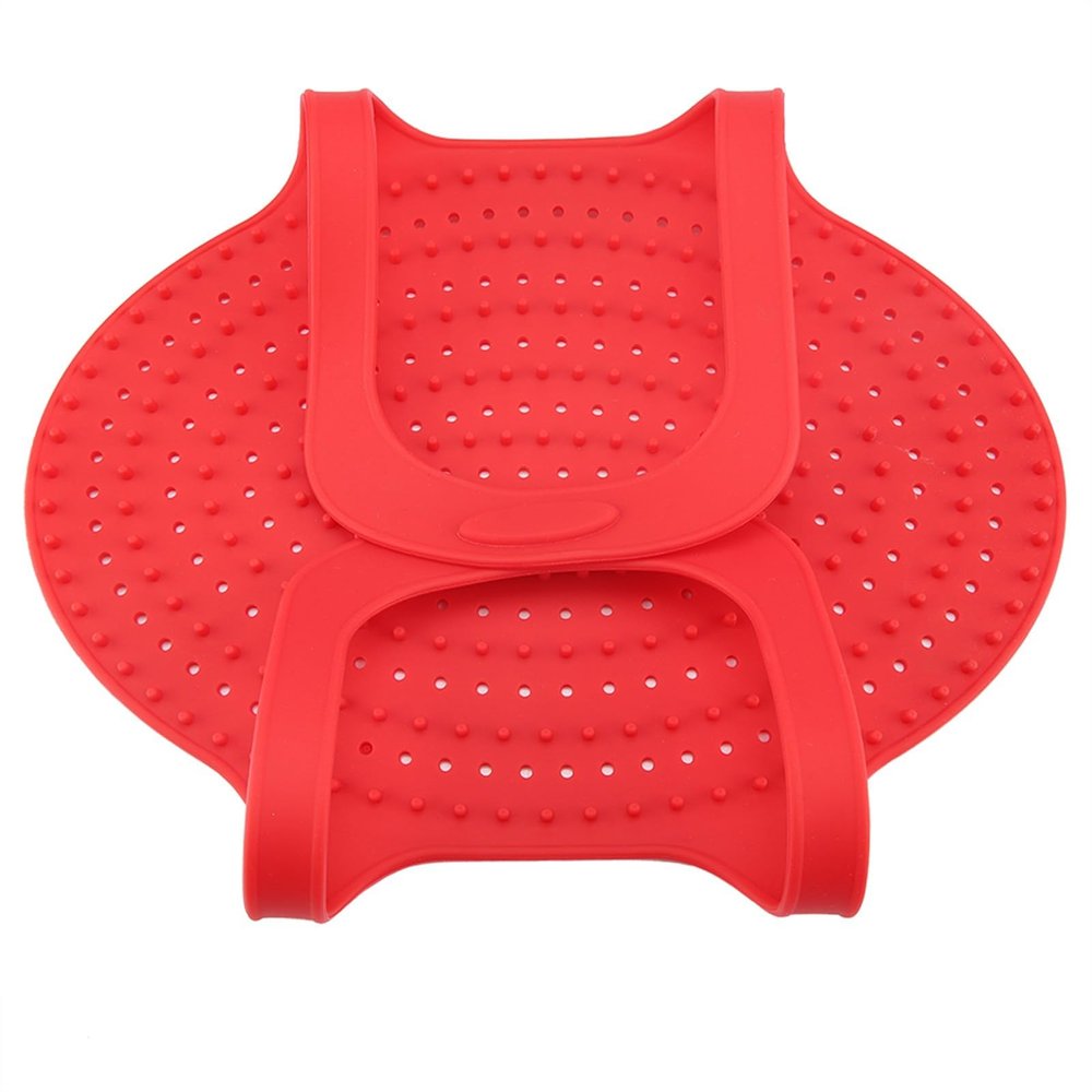 Fdit Turkey Lifter, Silicone Poultry Cooking Mat, Heat Resistant, Non-Stick, Red, 23.2x12.4 Inch