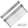 Hhyn Roll Up Dish Drying Rack Over The Sink 17.7"(L) x 15.6"(W), Multipurpose Foldable Stainless Steel Kitchen Rollable Drainer Rack, Gray view 3