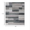 BNM Indoor Large Area Rug with Jute Backing, Modern Geometric, Perfect for Living and Dining Room, Bedroom, Hardwood Floors, Office, Dorm, Entryway, Rockwood Collection, 8' x 10', Blue-Taupe view 2