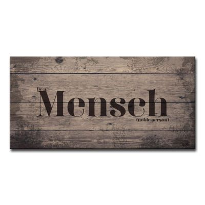Brown Mensch Hand-Crafted Rectangular Wall Art Decor 18" x 36"