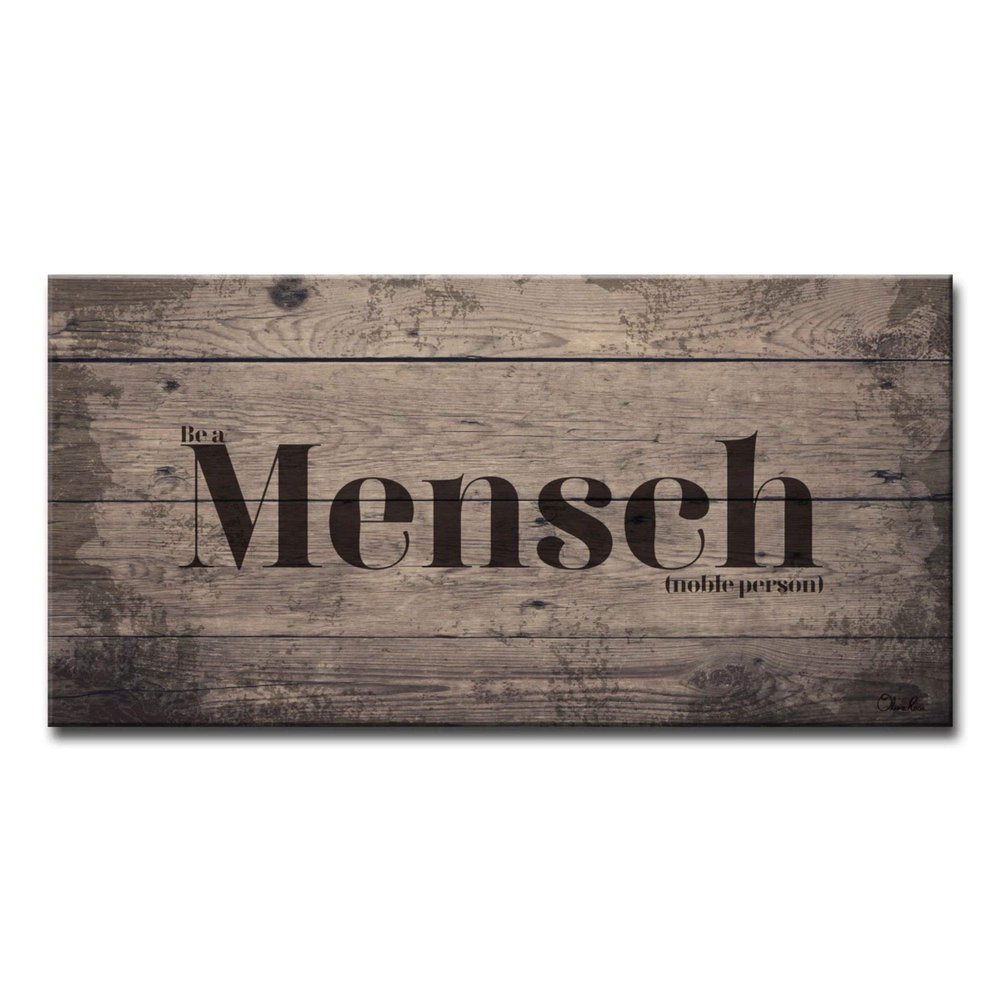 Brown Mensch Hand-Crafted Rectangular Wall Art Decor 18" x 36"