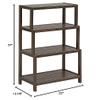 Contemporary Home Living 37" Coffee Brown 4-Tier Step Back Multipurpose Shelf view 3