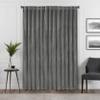 Eclipse Absolute Zero Harper Velvet Blackout Thermal Insulated Rod Pocket Curtains for Bedroom, Single Panel, 50" x 63", Charcoal view 2