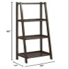 60" Coffee Brown Contemporary 4-Tier Ladder Leaning Multipurpose Shelf view 2
