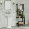 60" Coffee Brown Contemporary 4-Tier Ladder Leaning Multipurpose Shelf view 3