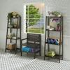 60" Coffee Brown Contemporary 4-Tier Ladder Leaning Multipurpose Shelf view 4