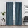Eclipse Absolute Zero Harper Velvet Blackout Thermal Insulated Rod Pocket Curtains for Bedroom, Single Panel, 50" x 108", Teal view 1
