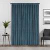 Eclipse Absolute Zero Harper Velvet Blackout Thermal Insulated Rod Pocket Curtains for Bedroom, Single Panel, 50" x 108", Teal view 2