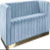 Meridian Furniture 603SkyBlu-S Marlon Collection Modern | Contemporary Velvet Upholstered Sofa with Deep Channlel Tufting and Brushed Gold Finish, Sky Blue, 86.5" W x 34" D x 28" H view 1