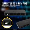 EZDIY-FAB 10-Port PWM Fan Hub, 4-Pin & 3-Pin Fan Splitter for PC Fans view 2