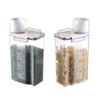 2 Pack Food Storage Containers, Ovelur Kitchen Grain Storage Box with Measuring Cup, Moisture-proof Sealed Multi-Grain Jar, 2KG Large Capacity view 1