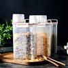 2 Pack Food Storage Containers, Ovelur Kitchen Grain Storage Box with Measuring Cup, Moisture-proof Sealed Multi-Grain Jar, 2KG Large Capacity view 2