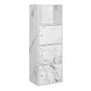 Convenience Concepts Xtra Storage 3 Door Cabinet in White Faux Marble Wood Finish view 1