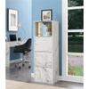 Convenience Concepts Xtra Storage 3 Door Cabinet in White Faux Marble Wood Finish view 2