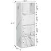 Convenience Concepts Xtra Storage 3 Door Cabinet in White Faux Marble Wood Finish view 3