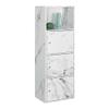 Convenience Concepts Xtra Storage 3 Door Cabinet in White Faux Marble Wood Finish view 4